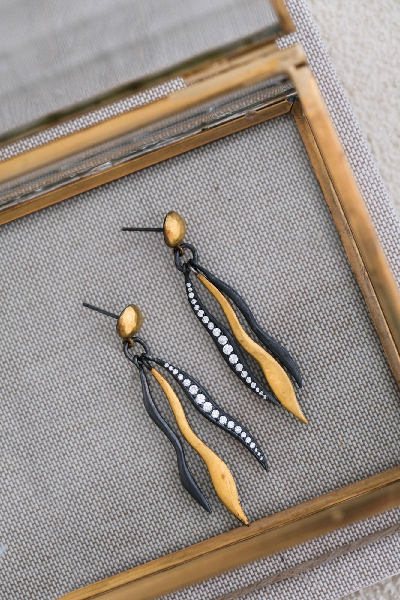 "Keller" Diamond Button-Top Earrings