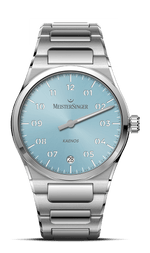MeisterSinger "Kaenos" Big Date Automatic in SS, Sunburst Ice Blue Dial