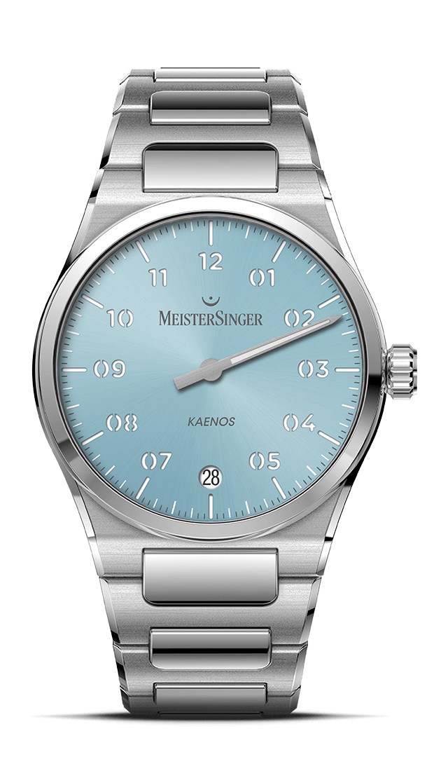 MeisterSinger "Kaenos" Big Date Automatic in SS, Sunburst Ice Blue Dial