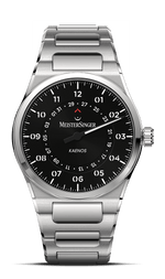 MeisterSinger "Kaenos Open Date" Men's Automatic in SS, Black Dial