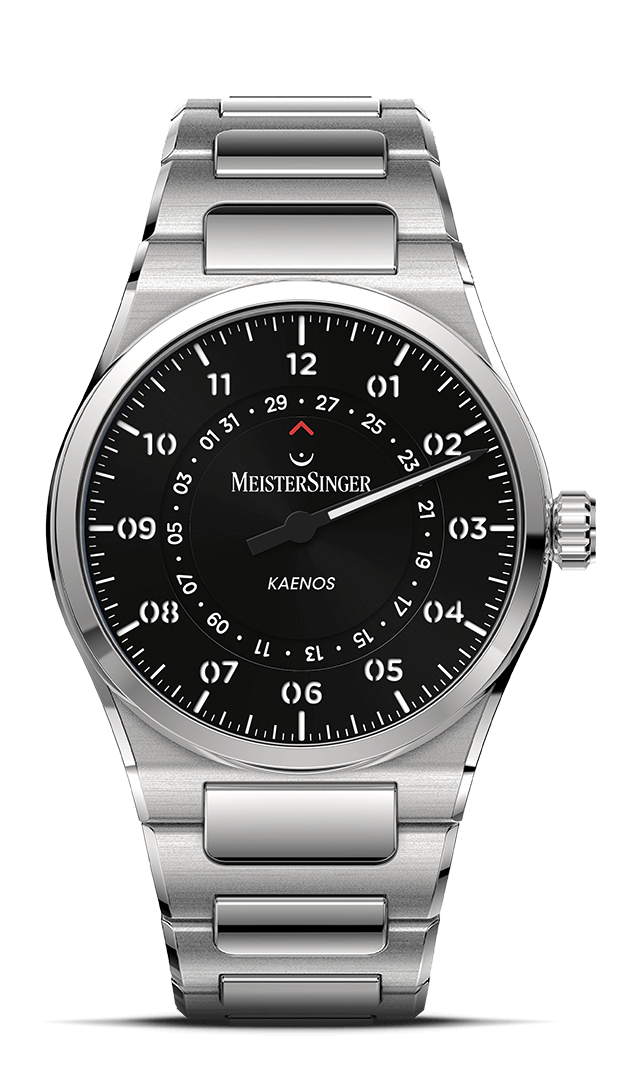 MeisterSinger "Kaenos Open Date" Men's Automatic in SS, Black Dial