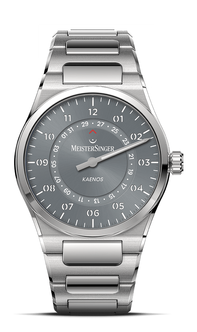 MeisterSinger "Kaenos Open Date" Men's Automatic in SS, Sunburst Grey Dial