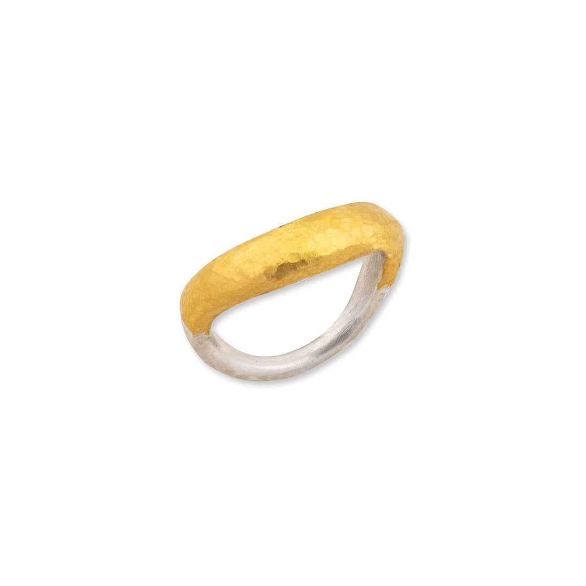 Lika Behar "Lyric" Hammered Ring in 24K Fused Gold & Sterling Silver