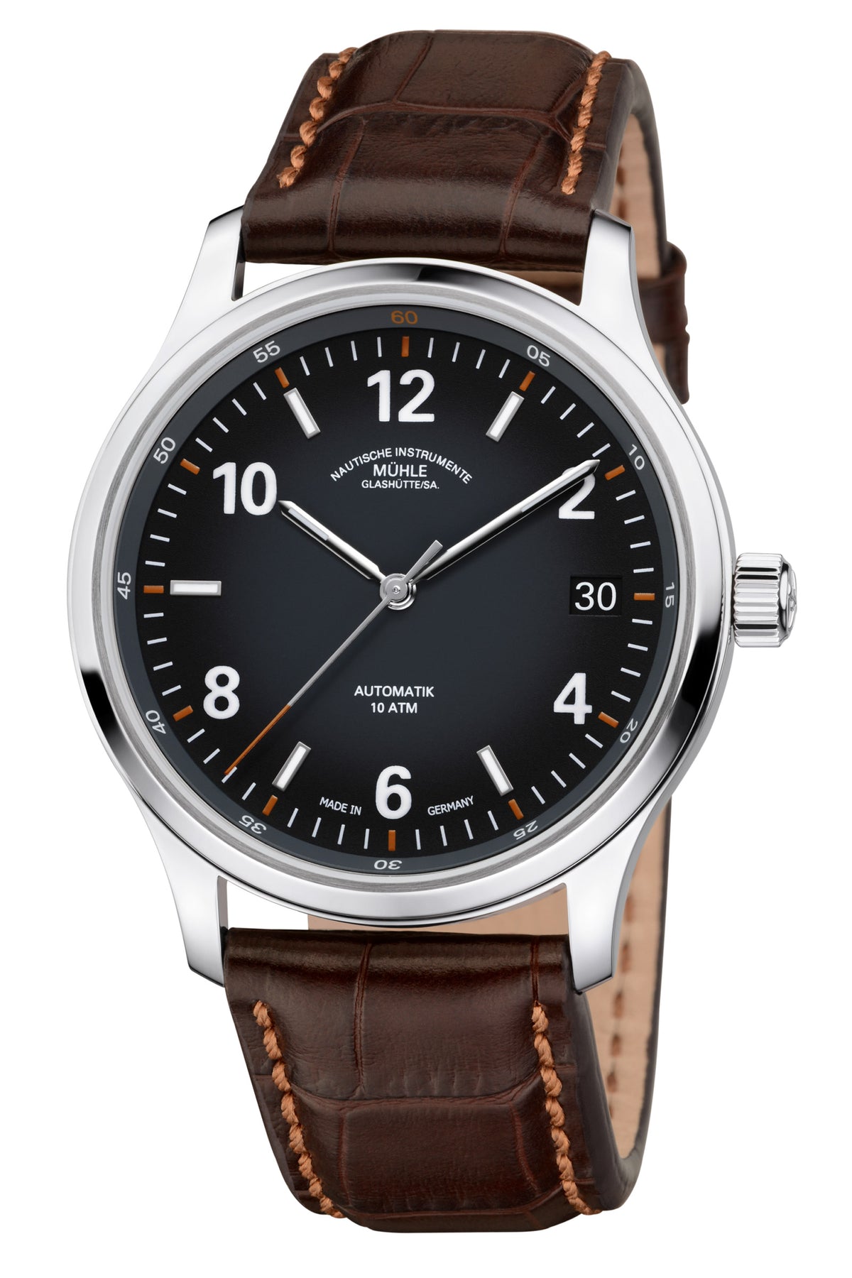 Mühle-Glashütte "Lunova Date" Automatic in SS, Black Dial