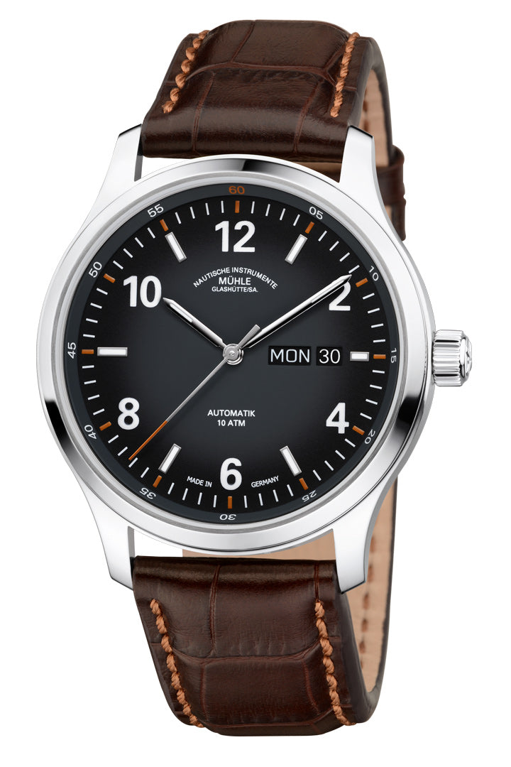 Mühle-Glashütte "Lunova Day/Date" Automatic in Titanium, Black Dial