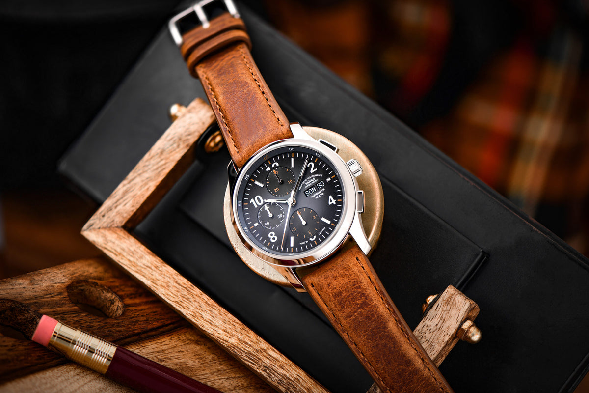 Mühle-Glashütte "Lunova Chronograph" Automatic in SS, Black Dial