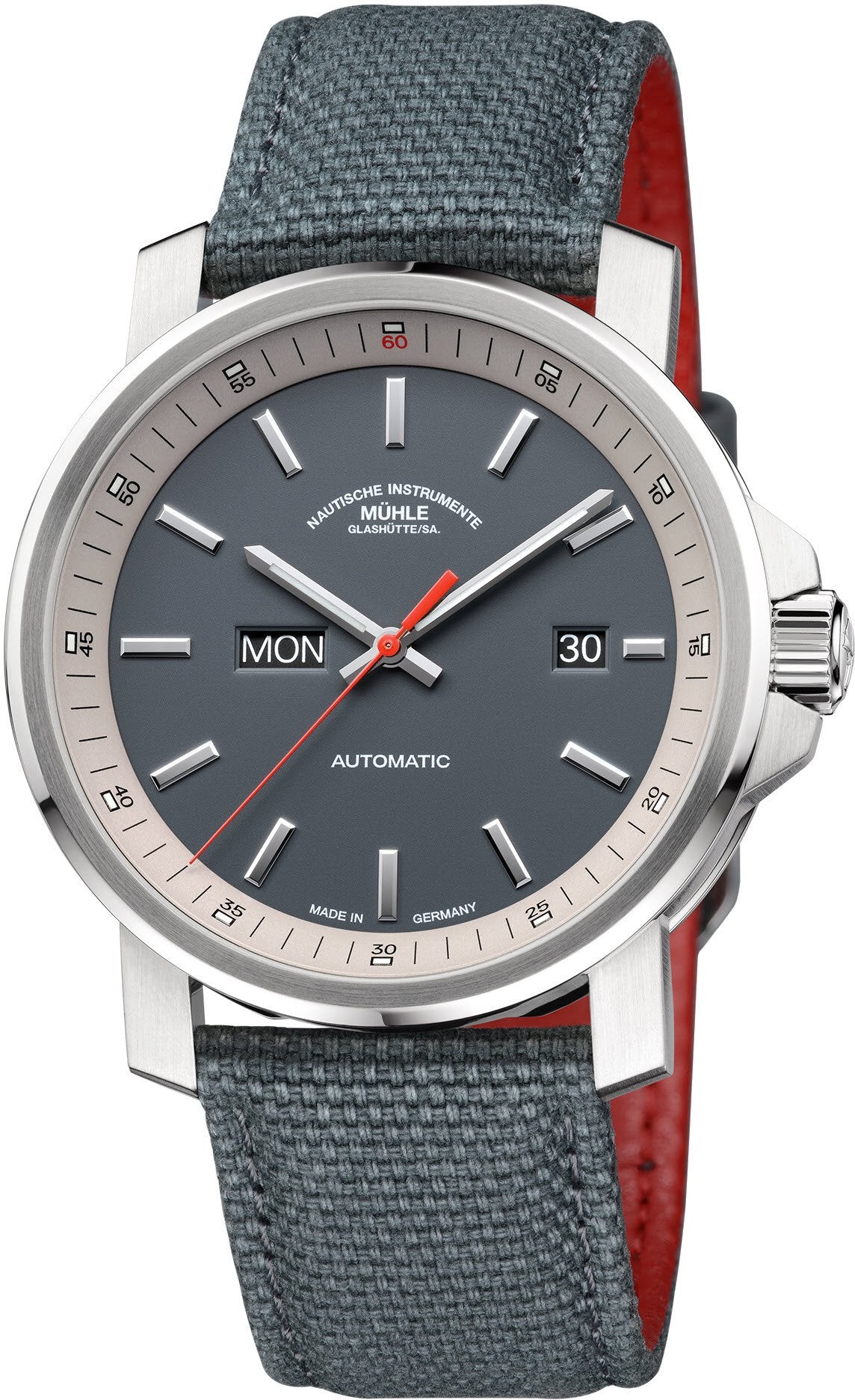 Mühle-Glashütte "29er Day/Date" Automatic in SS, Titanium Grey Dial