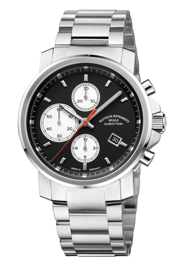 Mühle-Glashütte "29er Chronograph" Automatic in SS, Black Dial