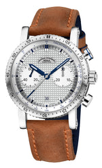 Mühle-Glashütte "Teutonia Sport I" Chronograph, Silver Clous de Paris Dial