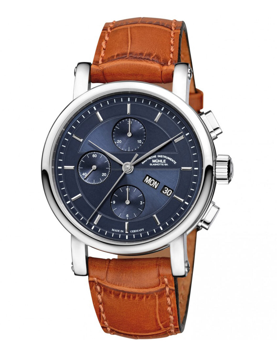 Mühle-Glashütte "Teutonia II Chronograph" Automatic in SS, Night Blue Dial