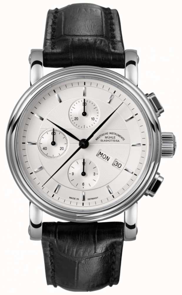 Mühle-Glashütte "Teutonia II Chronograph" Automatic in SS, Silver Dial