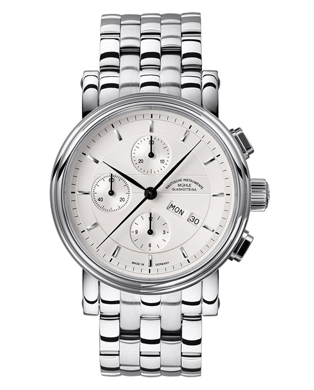 Mühle-Glashütte "Teutonia II Chronograph" Automatic in SS, Silver Dial