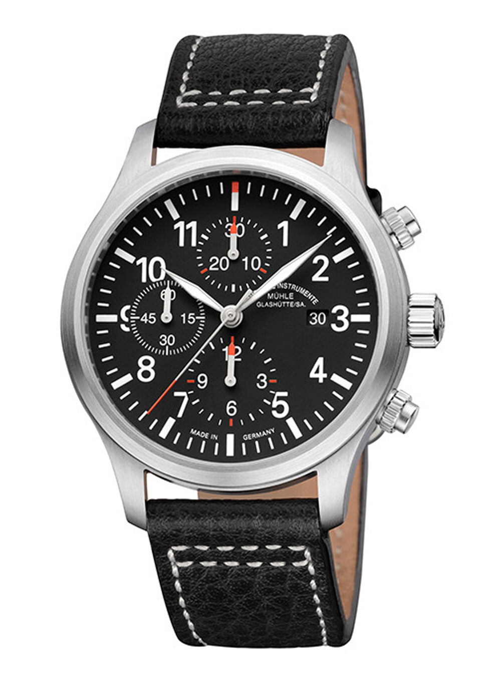 Mühle-Glashütte "Terrasport I Chronograph" Automatic in SS, Black Dial