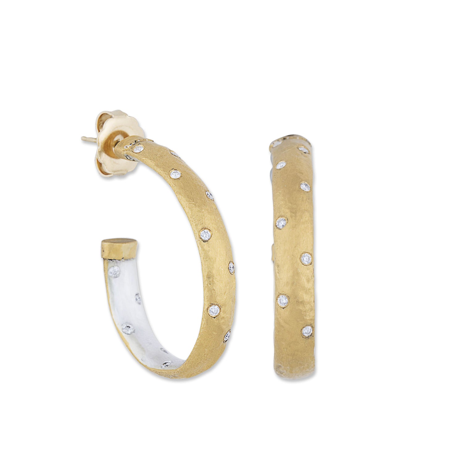 "Midnight" Diamond Hoop Earrings