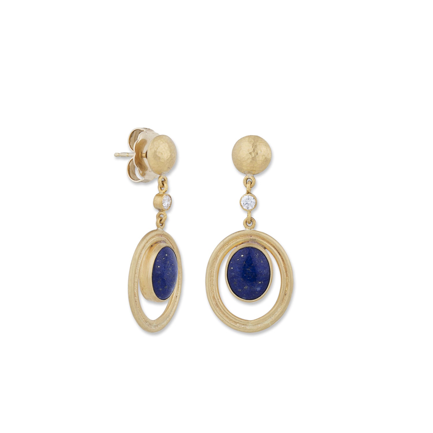 "Modern" Lapis/Diamond Earrings
