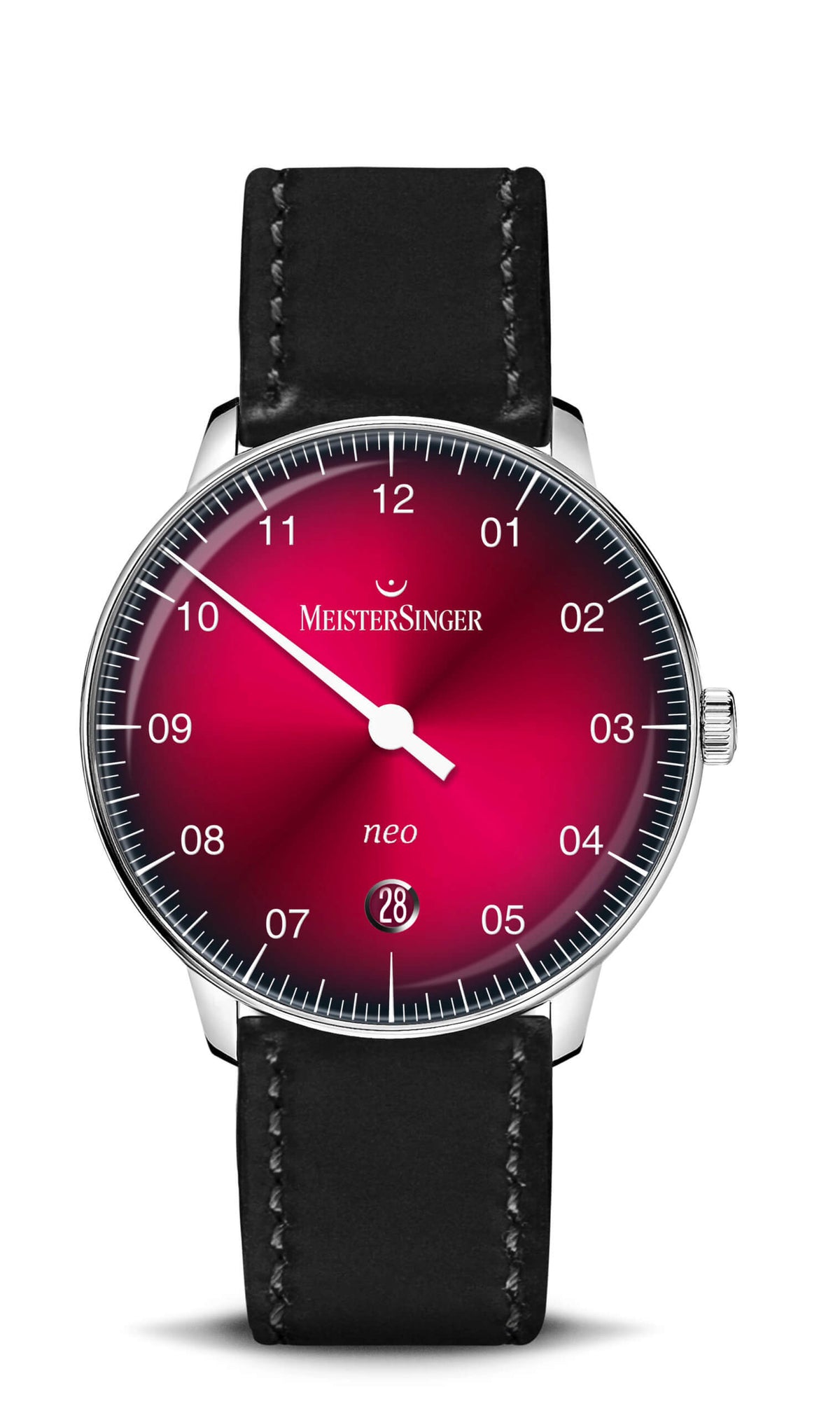 MeisterSinger "Neo" Single-Hand Automatic in SS, Sunburst Red Dégradé Dial