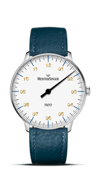MeisterSinger "Neo" Sapphire Single-Hand Automatic in SS, White Dial
