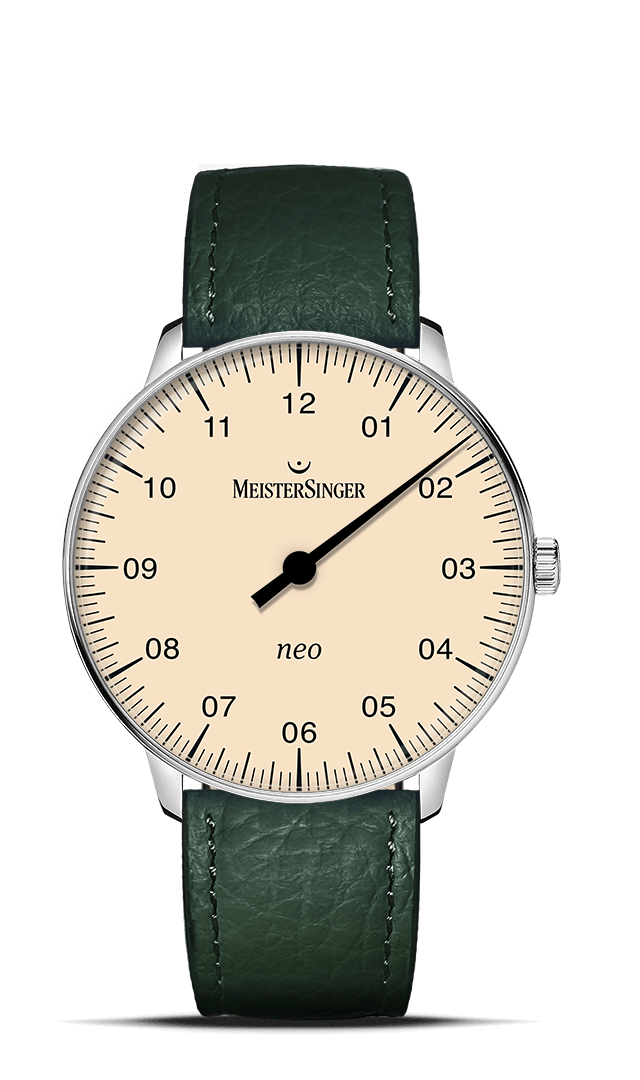 MeisterSinger "Neo" Sapphire Single-Hand Automatic in SS, Ivory Dial