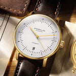 Sternglas "Naos Automatic Edition Heritage" Watch in Gold-Tone Steel, White Dial