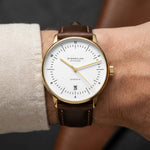 Sternglas "Naos Automatic Edition Heritage" Watch in Gold-Tone Steel, White Dial