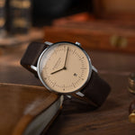 Sternglas "Naos" Quartz Watch in Stainless Steel, Sand Brown Dial