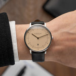 Sternglas "Naos" Quartz Watch in Stainless Steel, Sand Brown Dial
