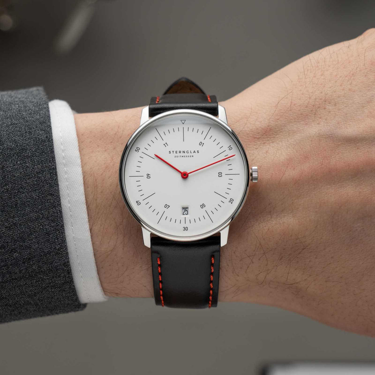 Sternglas "Naos Edition Bremen" Quartz Watch in Stainless Steel, White Dial