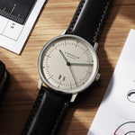 Sternglas "Naos Big Date" Quartz Watch in Stainless Steel, Alabaster Dial
