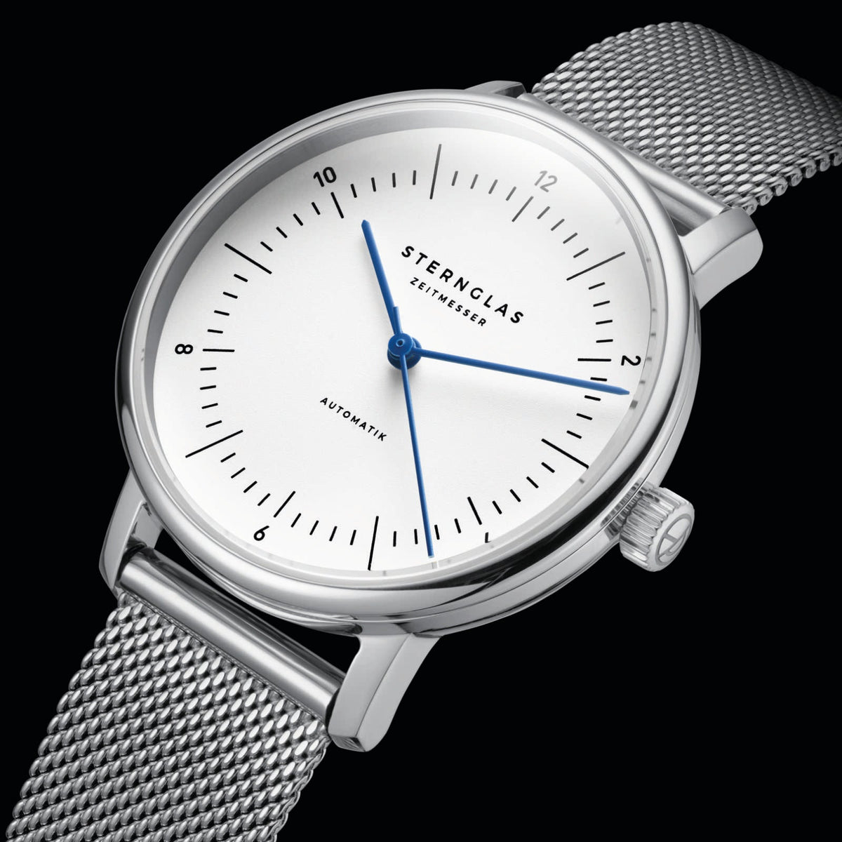 Sternglas "Naos XS Automatic" Women's Watch in Stainless Steel, White Dial