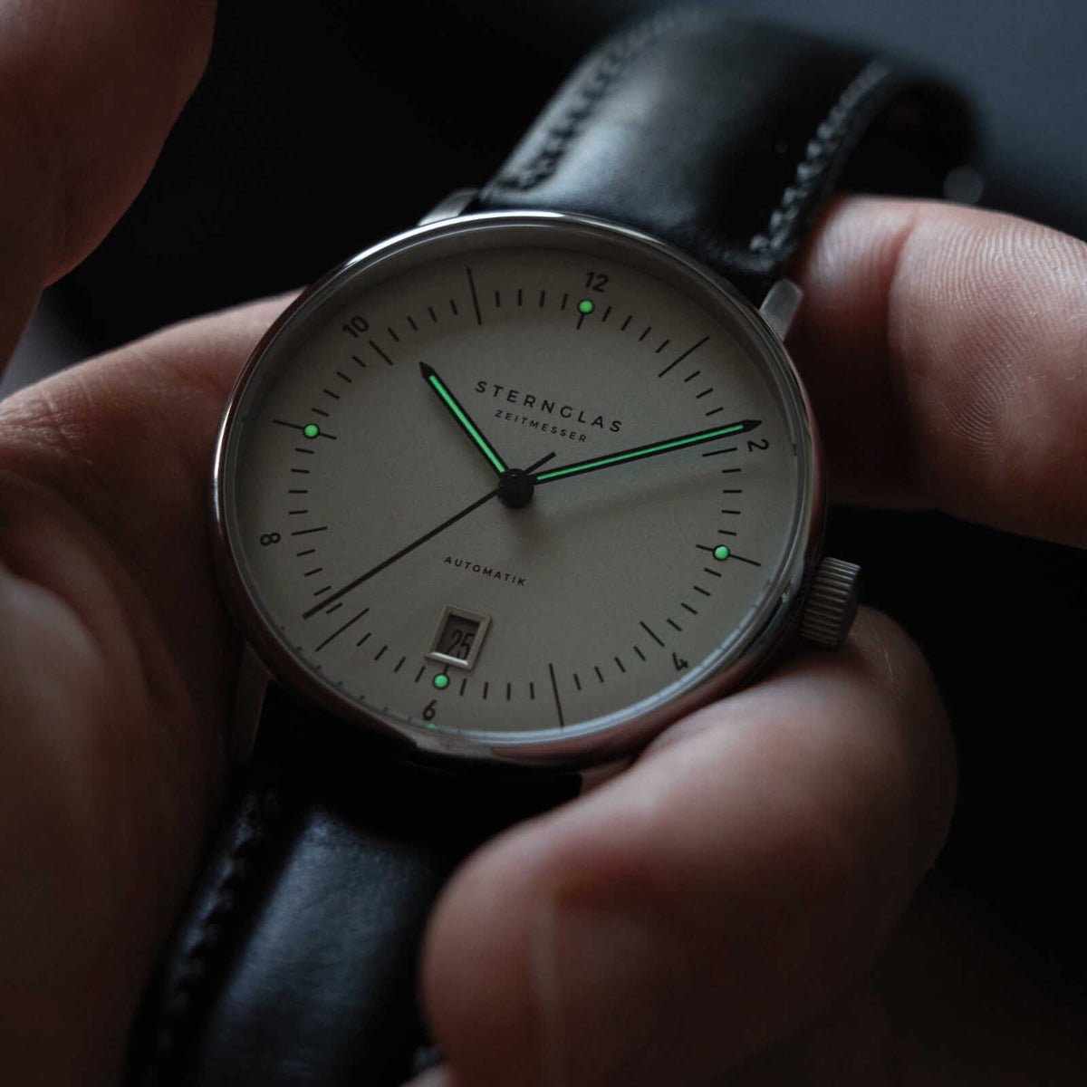 Sternglas "Naos Pro Automatic" Watch in Stainless Steel, Alabaster Dial