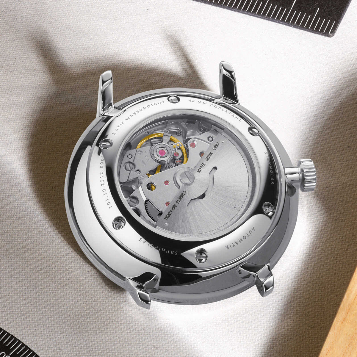 Sternglas "Naos XL Automatic" Watch in Stainless Steel, White Dial