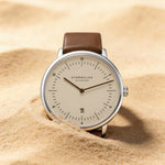Sternglas "Naos XL" Quartz Watch in Stainless Steel, Sand Brown Dial