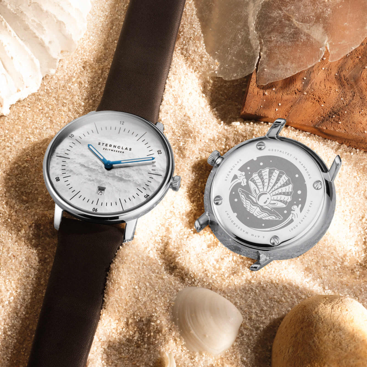 Sternglas "Naos XS Edition Mother of Pearl" Women's Quartz Watch in Steel, White MOP Dial