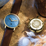 Sternglas "Naos XS Edition Mother of Pearl" Women's Quartz Watch in Gold-Tone, Dark Blue MOP Dial