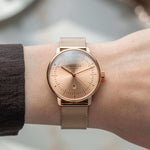 Sternglas "Naos XS Edition Elyra" Women's Quartz Watch in Rose Gold-Tone, Sunray Rose Gold Dial