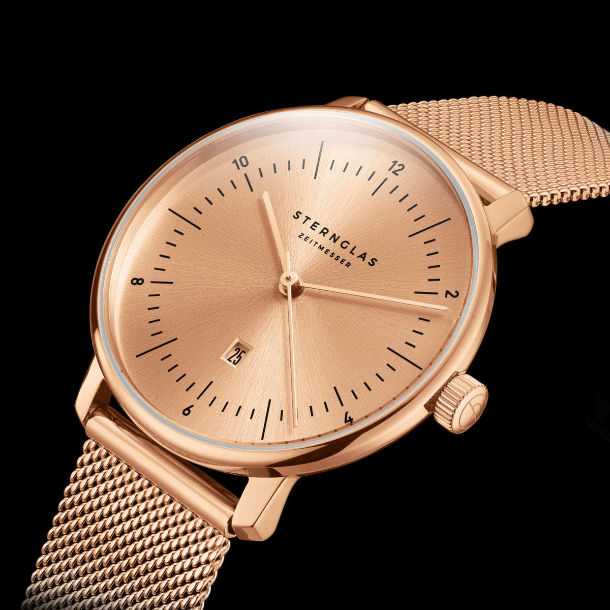 Sternglas "Naos XS Edition Elyra" Women's Quartz Watch in Rose Gold-Tone, Sunray Rose Gold Dial