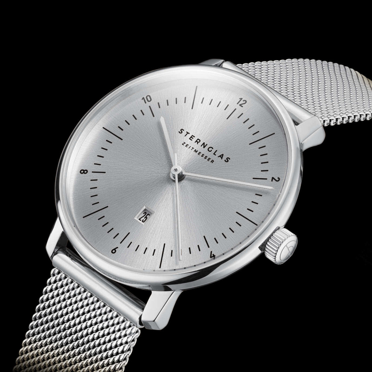 Sternglas "Naos XS Edition Elyra" Women's Quartz Watch in Steel, Sunray Silver Dial