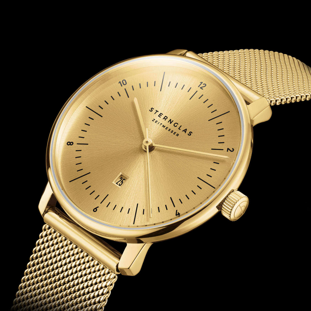 Sternglas "Naos XS Edition Elyra" Women's Quartz Watch in Gold-Tone, Sunray Gold Dial