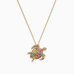 Sapphire & Diamond Turtle Pendant in 14K Gold, 0.99 ctw