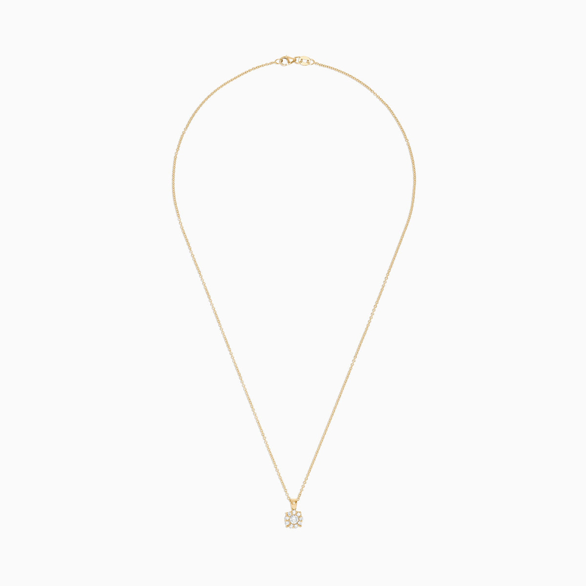 Diamond Cluster Pendant in 14K Yellow Gold, 0.47 ctw view 2