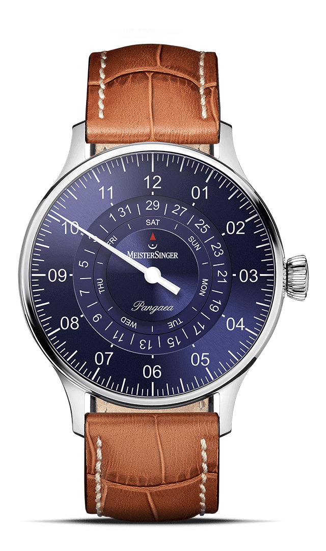 MeisterSinger "Pangaea Day Date" Automatic in SS, Sunburst Blue Dial