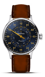 MeisterSinger "Pangaea Day Date" Automatic in SS, Steel Blue & Gold Dial
