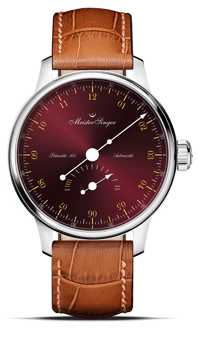 MeisterSinger "Primatic 365" Power Reserve Automatic in SS, Bordeaux & Gold Dial