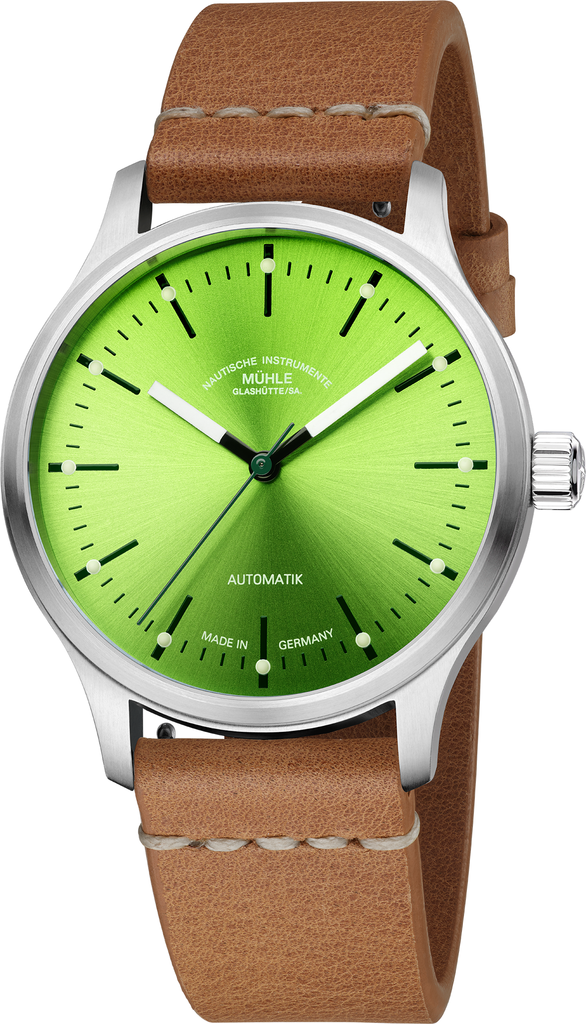 Mühle-Glashütte "Panova" Automatic in SS, Lime Dial