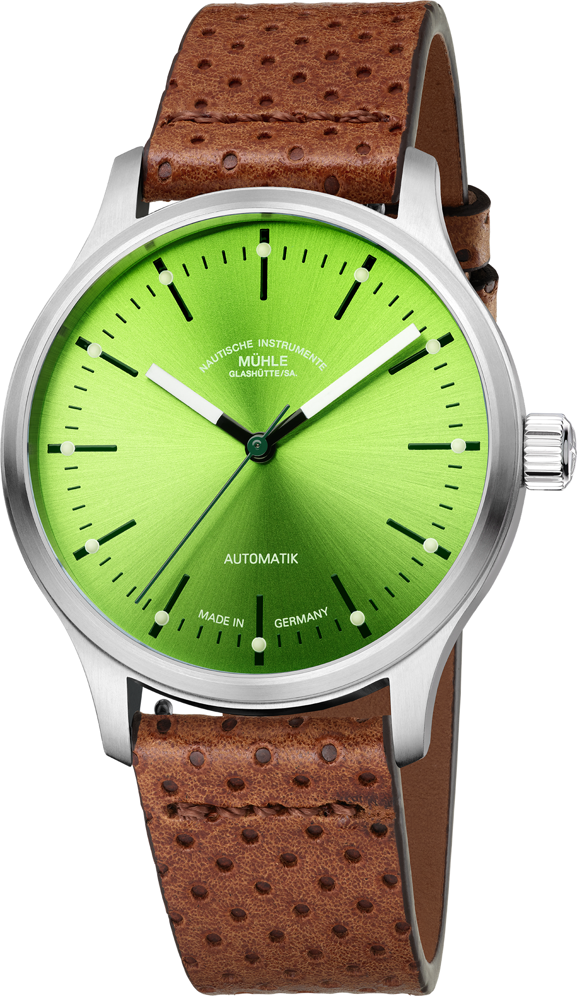 Mühle-Glashütte "Panova" Automatic in SS, Lime Dial
