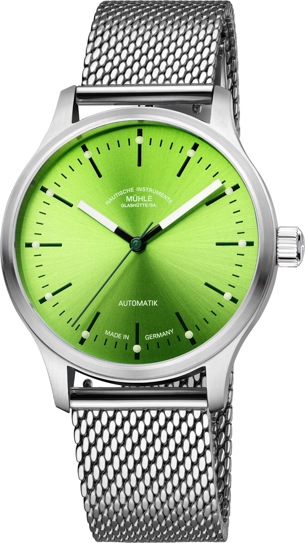 Mühle-Glashütte "Panova" Automatic in SS, Lime Dial