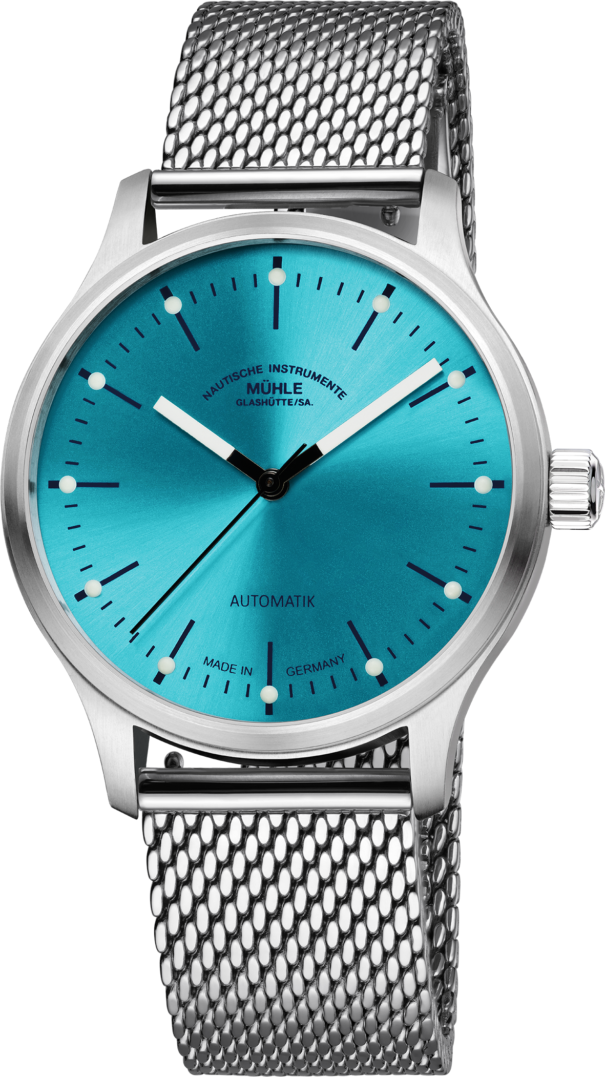 Mühle-Glashütte "Panova" Automatic in SS, Turquoise Dial