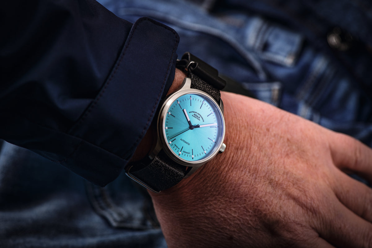 Mühle-Glashütte "Panova" Automatic in SS, Turquoise Dial