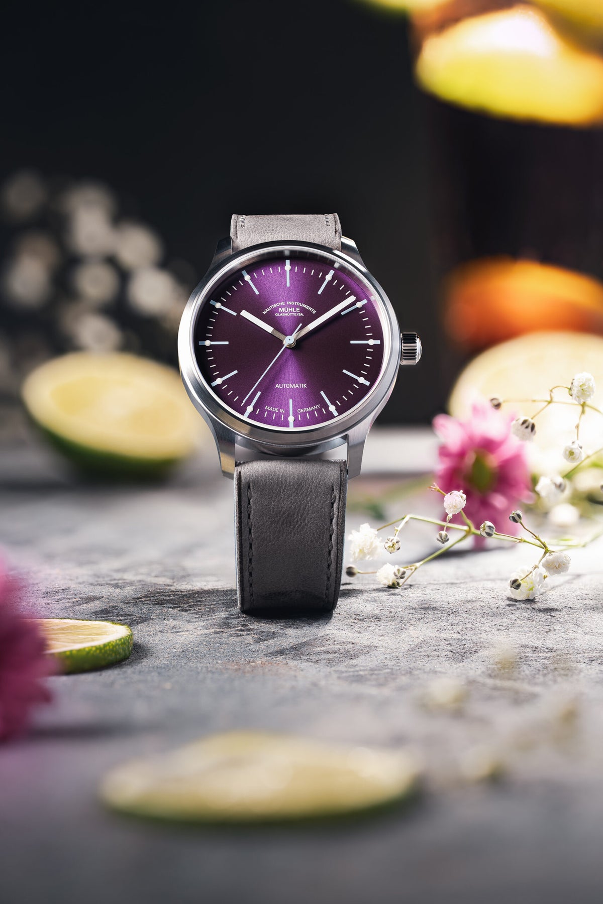 Mühle-Glashütte "Panova" Automatic in SS, Violet Dial
