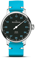 MeisterSinger "Special No. 03" Single-Hand Automatic, Black/Light Blue Dial